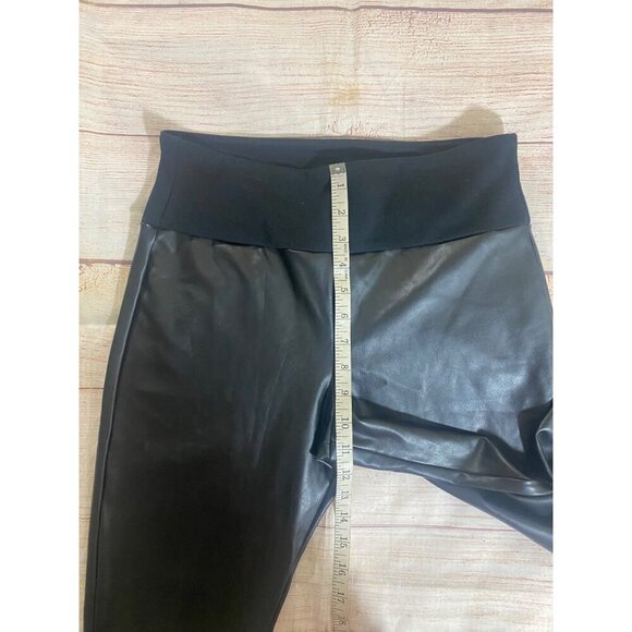 Assets By Spanx Women's Black Stretch Faux Leather Pants - Large - Picture 6 of 10
